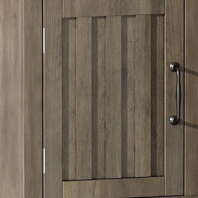 ChooChoo Farmhouse TV Stand, Wood Fluted Door Entertainment Center - Image 6