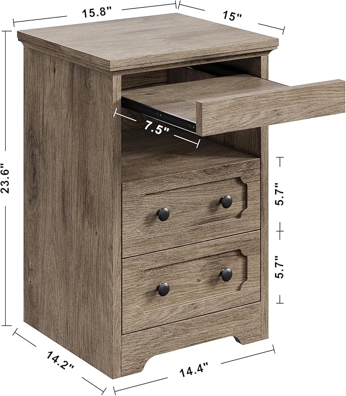 LIKIMIO Night Stand, Modern Bedside Table - Image 2