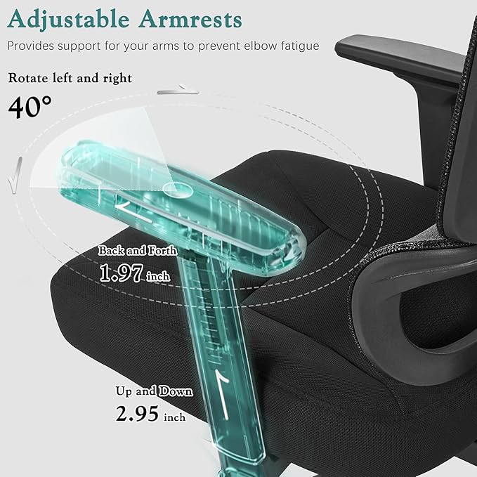 VECELO High Back Ergonomic Office Chair, Big and Tall Mesh Desk Chair - Image 6