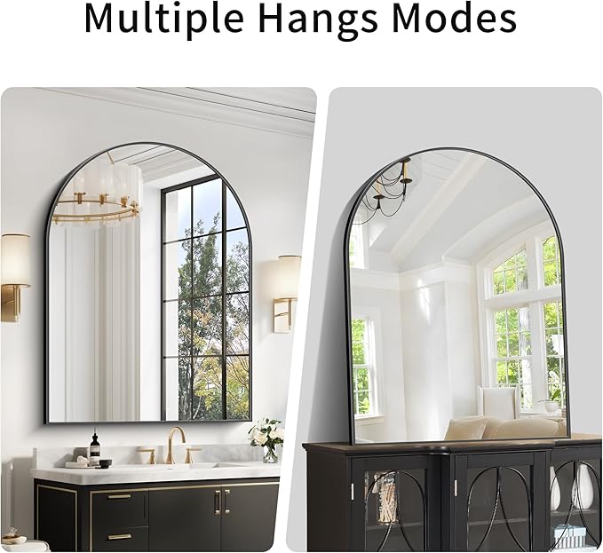Arched Bathroom Mirror, 36x48IN Black Bathroom Mirror - Image 6