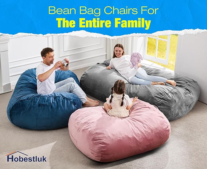 Hobestluk 6FT Bean Bag Chair Large Beanbag Lounger - Image 8