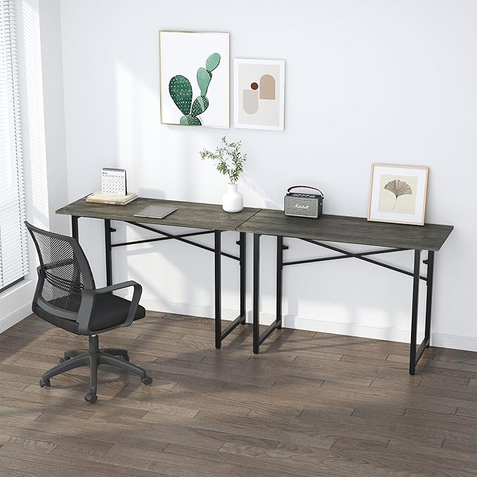 47 inch Folding Desk, Writing Gaming Computer Camping Table, No Assembly - Image 6