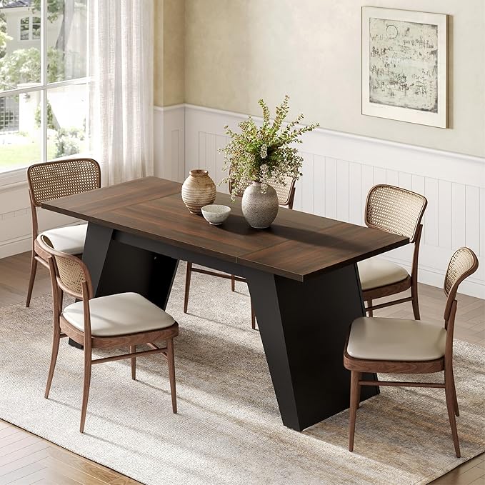 LITTLE TREE 71-Inch Dining Table, Rectangular Kitchen Table - Image 4
