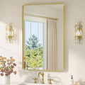 TETOTE Gold Mirror Bathroom 24 x 36 Brushed Gold Metal Framed Vanity Mirror by TETOTE