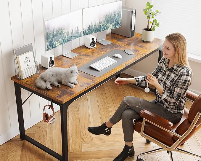 Coleshome 63 Inch Computer Desk, Modern Simple Style Desk - Image 5