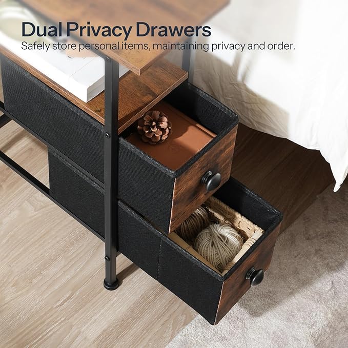 HOOBRO Set of 2 Narrow End Tables - Image 7