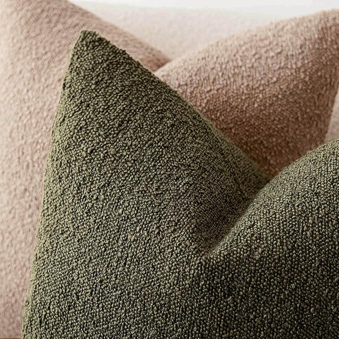 Foindtower Pack of 2 Modern Textured Boucle Throw Pillow Covers Accent Solid - Image 4