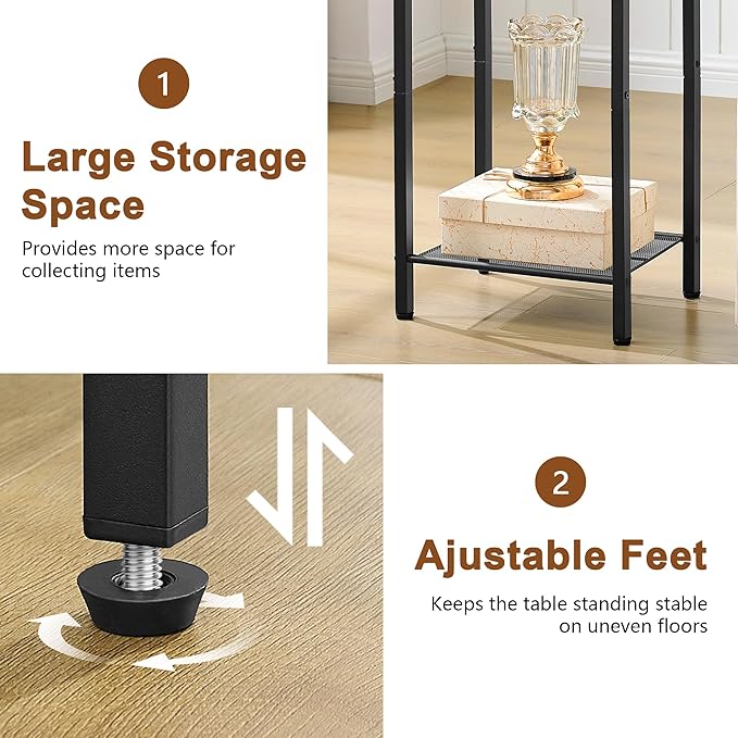 Hoctieon 3 Tier End Table, Telephone Table, Tall Side Table - Image 5