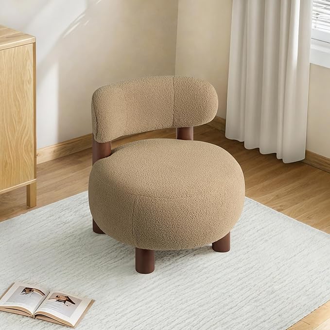 Modern Boucle Accent Chair Set of 2, - Image 4