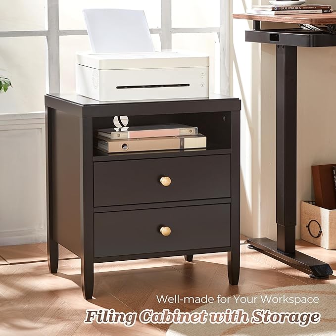 Huuger Nightstand with Charging Station, Bed Side Table - Image 5