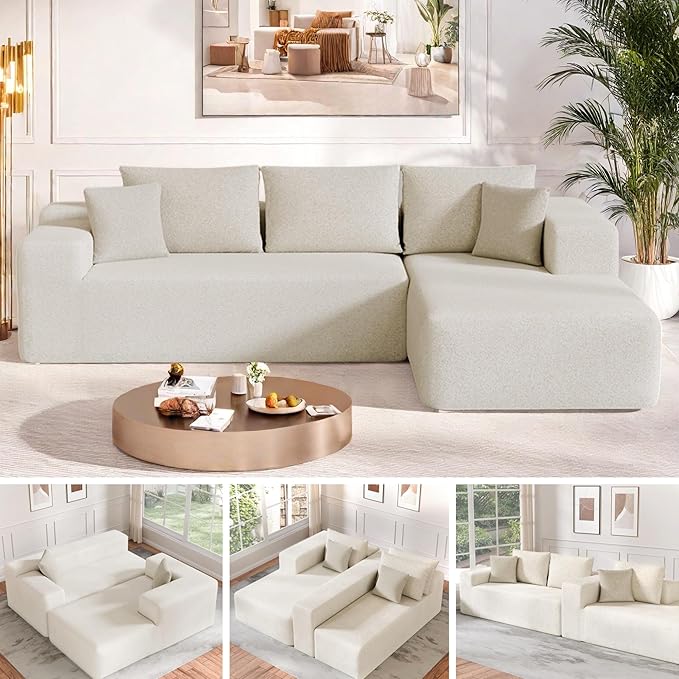 Cloud Sectional Couch, 104”L-Shape Oversized Sofa by FONTOI