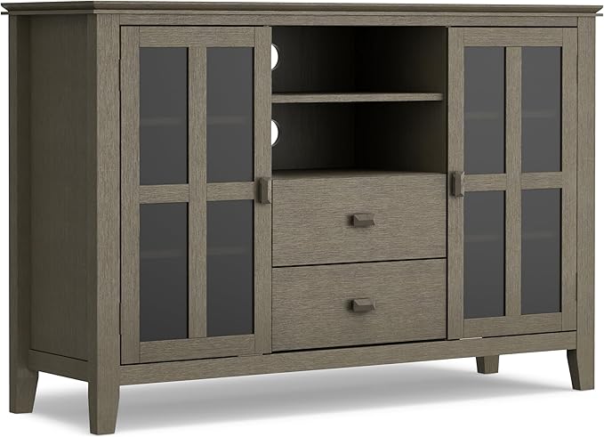 SIMPLIHOME Artisan SOLID WOOD 53 inch Wide Transitional TV Media Stand in by SimpliHome