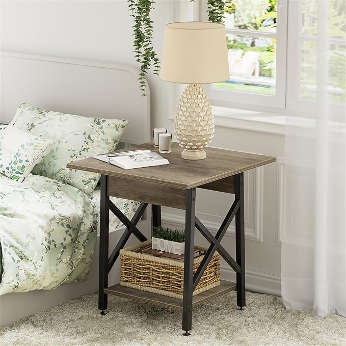 GreenForest End Table 24 inch for Living Room, Large Square Side Tables - Image 8