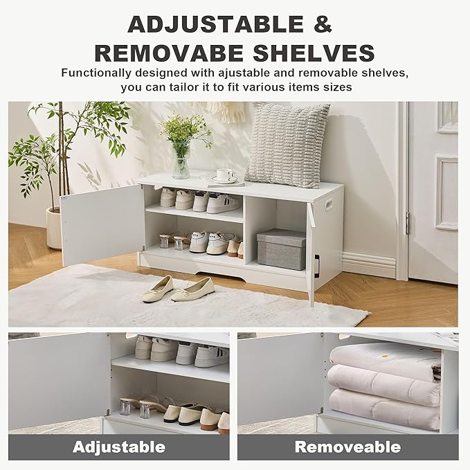 Shoe Bench, Entryway Storage Bench - Image 4