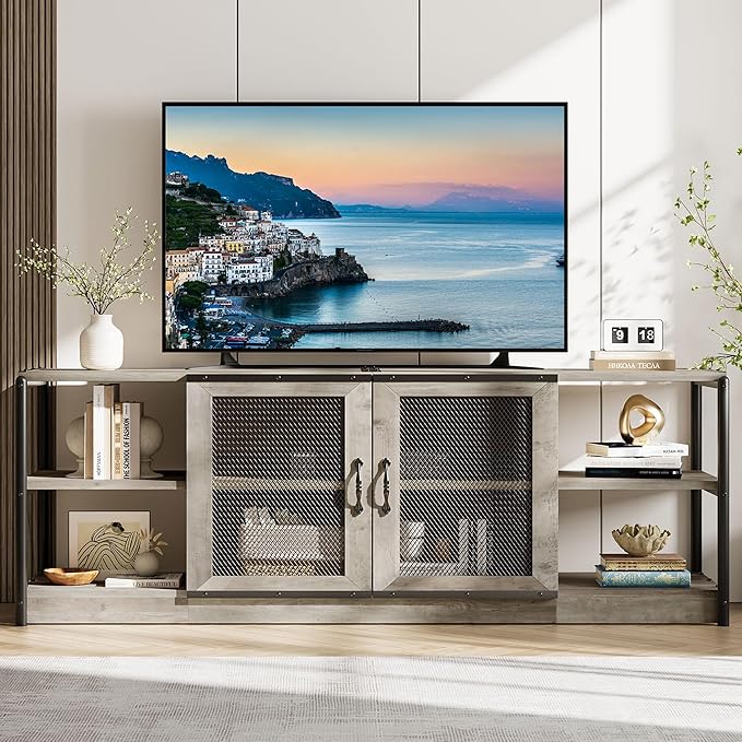 GarveeHome Farmhouse TV Stand for 75/80 Inch TVs, Entertainment Center by GarveeHome
