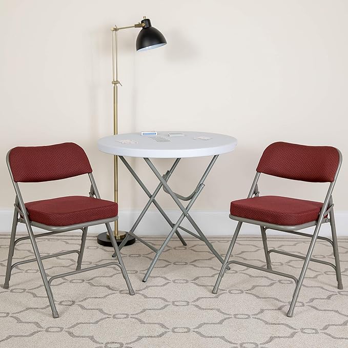 Flash Furniture 4 Pack HERCULES Series Premium Curved Triple Braced & Double - Image 2