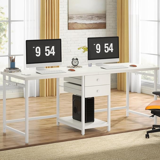 Tribesigns 79 Inch Extra Long Desk, Double Desk - Image 5