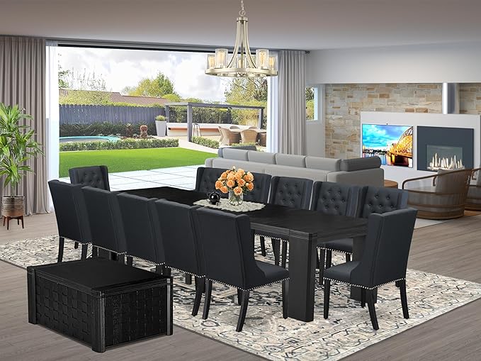 X12FO-0C6-24 - 14-piece Dining Room Table Set a Rectangular Dining Table by LuxebyEastWestFurniture