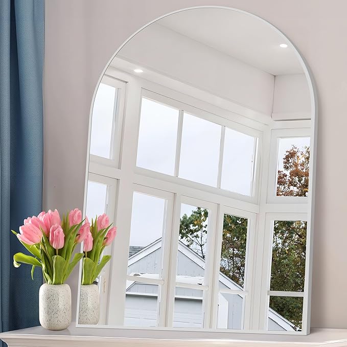 Arched Bathroom Mirror, 36x48IN Silver Bathroom Mirror - Image 2
