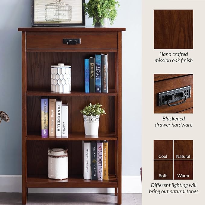 Leick Home 82262 Mission Mantel Height Bookcase - Image 7