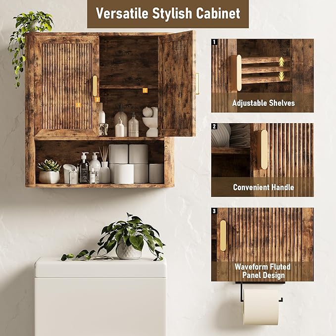 Bathroom Wall Cabinet, Wall-Mounted Medicine Cabinet - Image 4