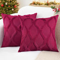 decorUhome Throw Pillow Covers 26x26 Inch Set of 2, Soft Plush Faux Fur Wool by decorUhome