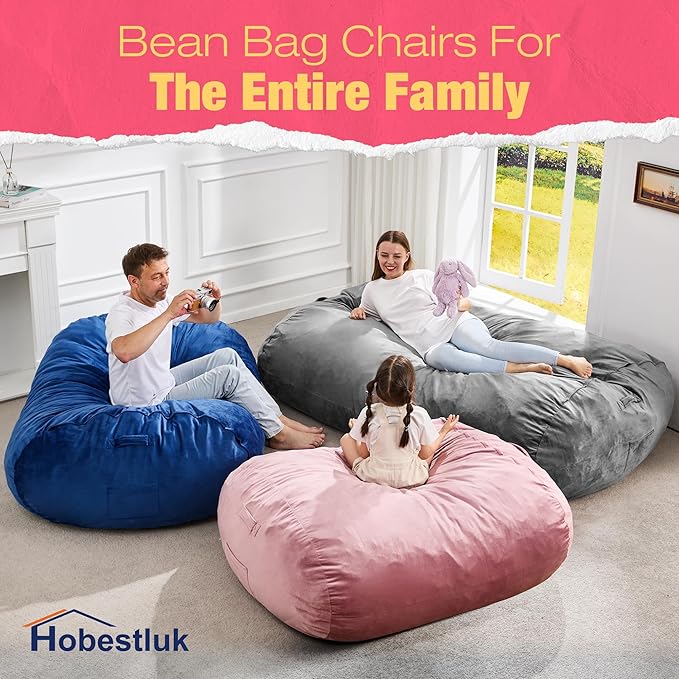 Hobestluk 3FT Bean Bag Chair Large Beanbag - Image 8
