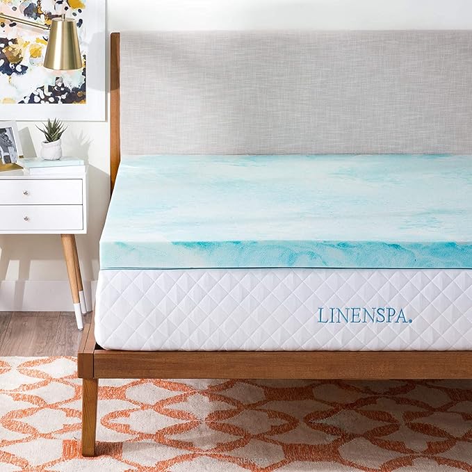 Linenspa 3 Inch Gel Swirl Memory Foam Mattress Topper - Image 2