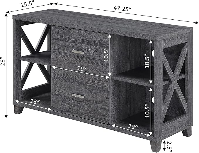 Convenience Concepts Oxford Deluxe 2 Drawer TV Stand - Image 3