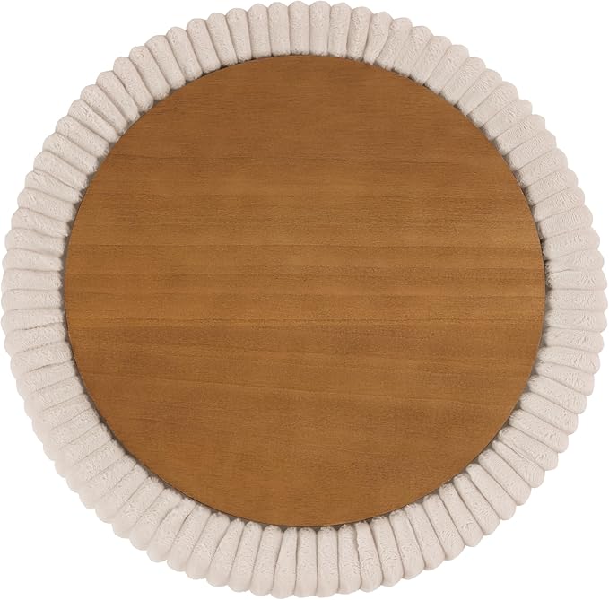 Furniture of America Lennox Modern Chenille 25-inch Round Storage Ottoman - Image 18