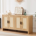 Rattan Buffet Cabinet with Storage, Sideboard Cabinet with Doors and Adjustable by MERICONIA