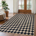 Lahome Checkered Dining Living Room Rug, 5x7 Washable Indoor Outdoor Easy Jute by Lahome