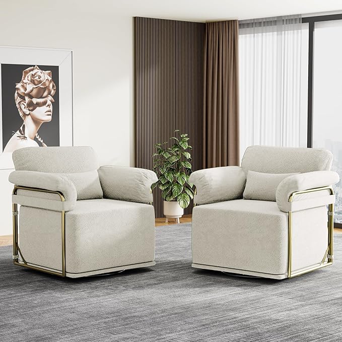 KEIKI Modern Comfy Swivel Accent Reading Chair - Image 3