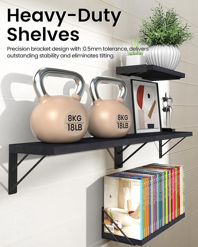 BAYKA Wall Shelves for Bedroom Decor, Floating Shelves for Wall Storage - Image 5