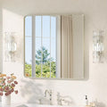 TETOTE Brushed Nickel Bathroom Mirror 30 x 30 Brushed Nickel Metal Framed by TETOTE