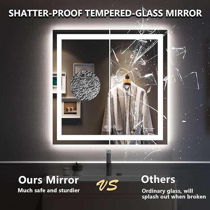 36x36 Inch LED Bathroom Mirror - Image 6