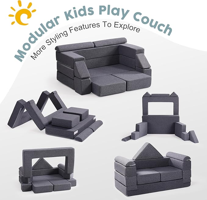 ROBOTIME Modular Play Couch for Kids – Convertible Foam Toddler Sofa for Boys & - Image 5