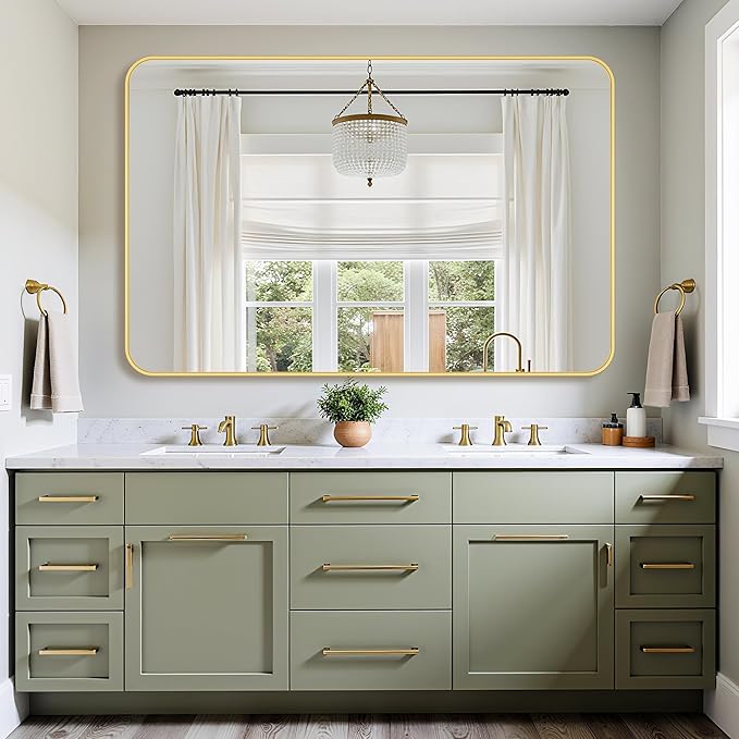 Bathroom Mirror 55" x 36", Large Rectangle Wall Mirror, Entryway Decor - Image 2