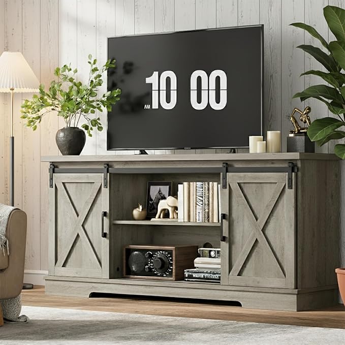 GarveeHome Farmhouse Tv Stand for 65 Inches TVs, Entertainment Center by GarveeHome
