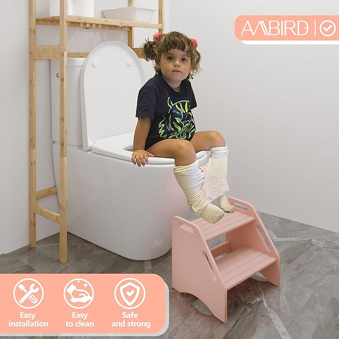 AMBIRD Wooden Step Stool, Two Step Stools Toddler 300 lbs Capacity - Image 4