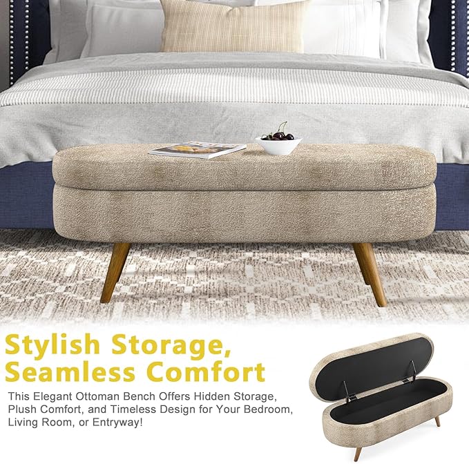 NicBex Ottoman Bench with Storage - Image 4