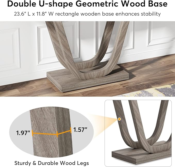 Tribesigns Farmhouse Console Table, 55 Inch Wood Sofa Table Entryway Table - Image 5
