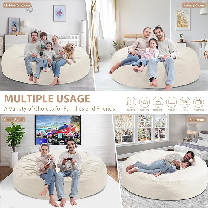 7FT Bean Bag Chair, Large Bean Bag Chairs - Image 5