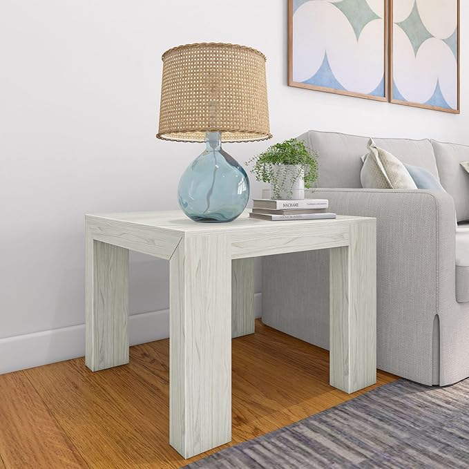 Plank+Beam Modern Square Corner Table, Slim Side Table by PlankBeam