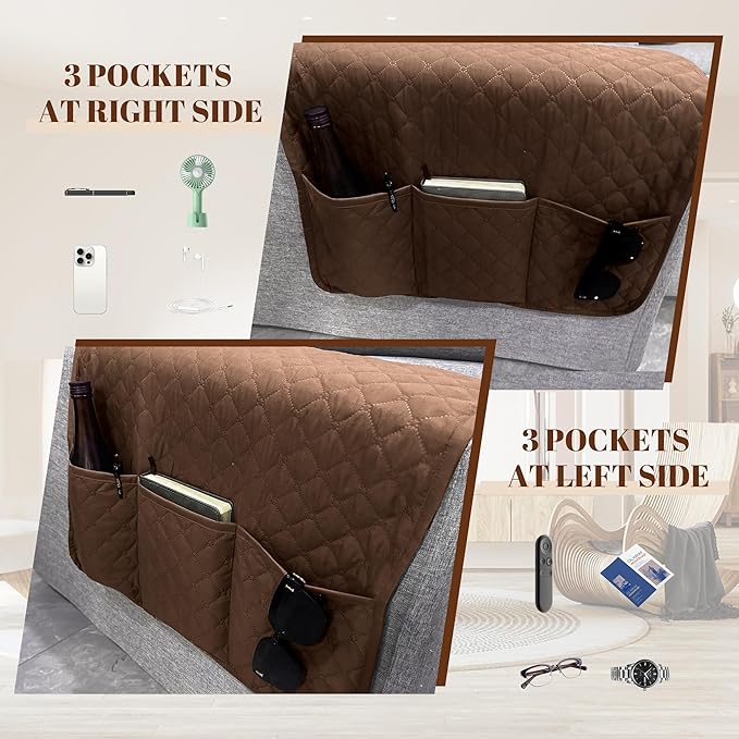 MEHIDFY Sofa Seat Arm Cover, Waterproof Couch Armrest Protector, Anti-Slip Sofa - Image 3