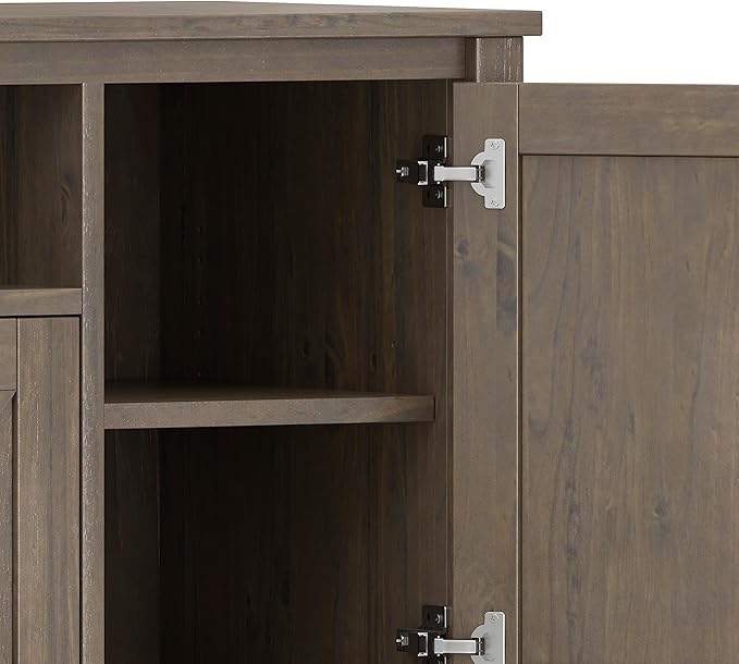 SIMPLIHOME Ela SOLID WOOD 72 inch Wide Transitional TV Media Stand in Smoky - Image 10