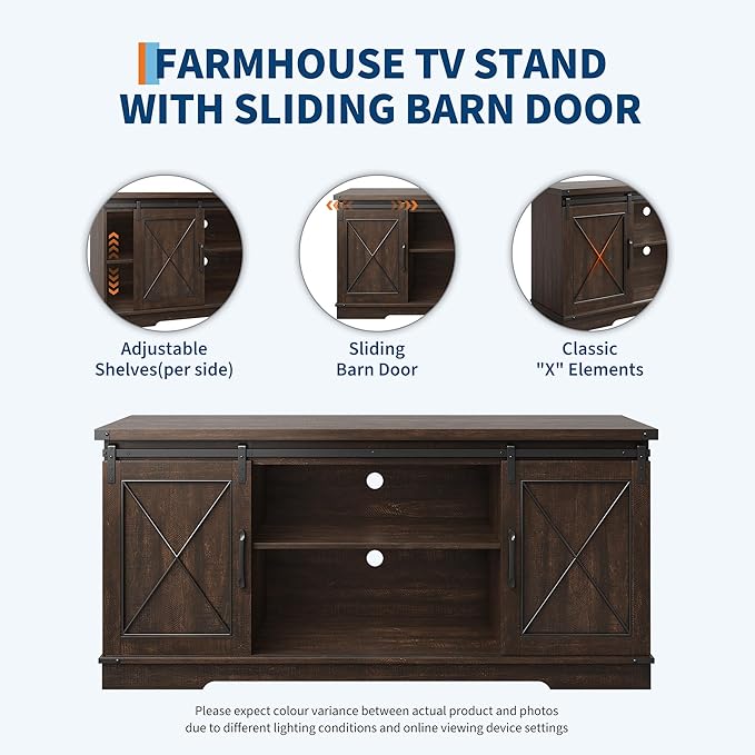 CABIHOME Farmhouse TV Stand and Entertainment Center - Image 5