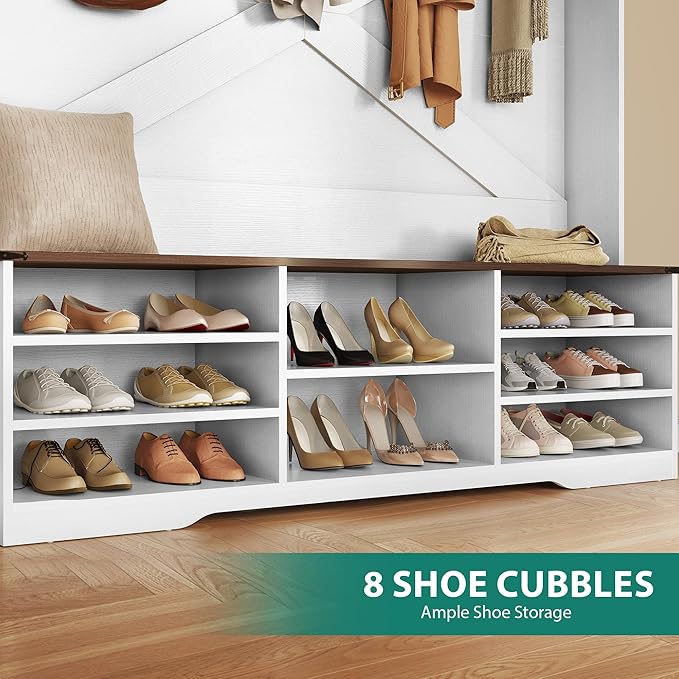 YITAHOME Hall Tree with Bench and Shoe Storage, Mudroom Storage Modern Shoe - Image 4