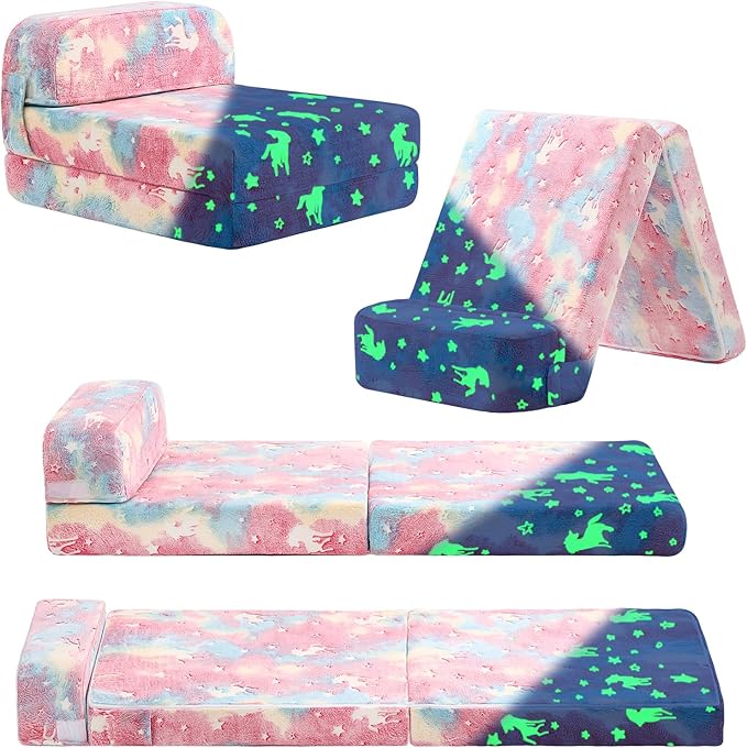 Tiita Folding Sofa Bed for Kids, Toddler Fold Out Couch Bed by TiitaHome