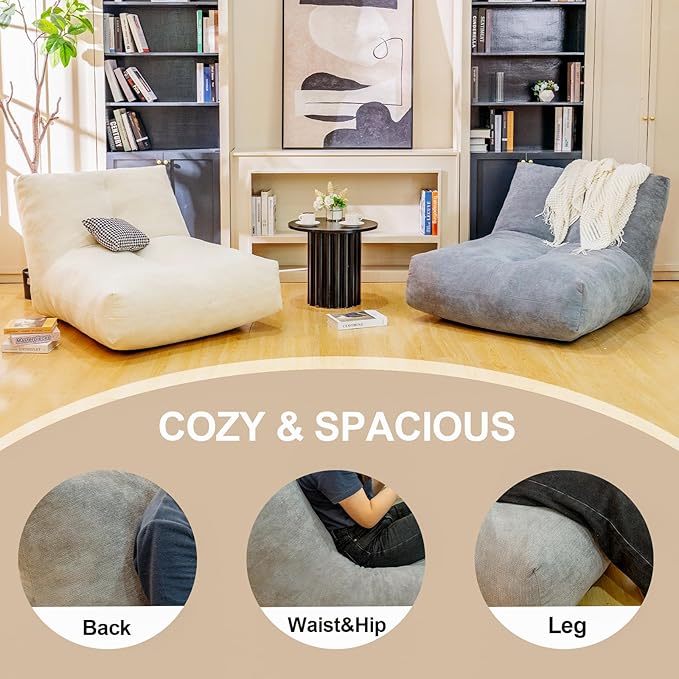 Bean Bag Chairs for Adults, Memory Foam Bean Bag Chair, Spacious Single Sofa - Image 5
